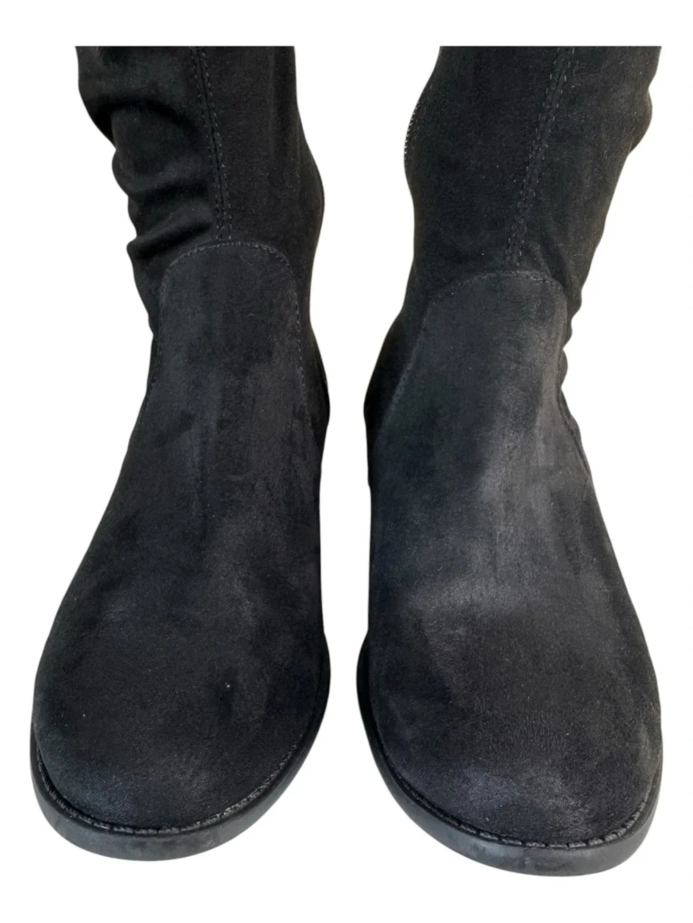 A New Day Black Faux Suede Over the Knee Boots Tie Back Size 8